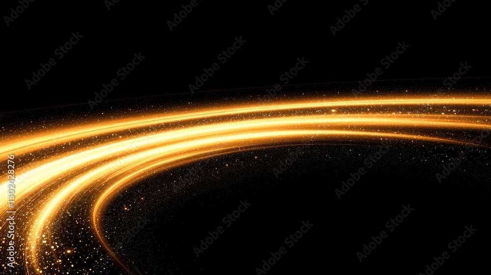 Poster d glowing energy waves, creating a fluid dynamic effect in space, with plenty of room around the edg