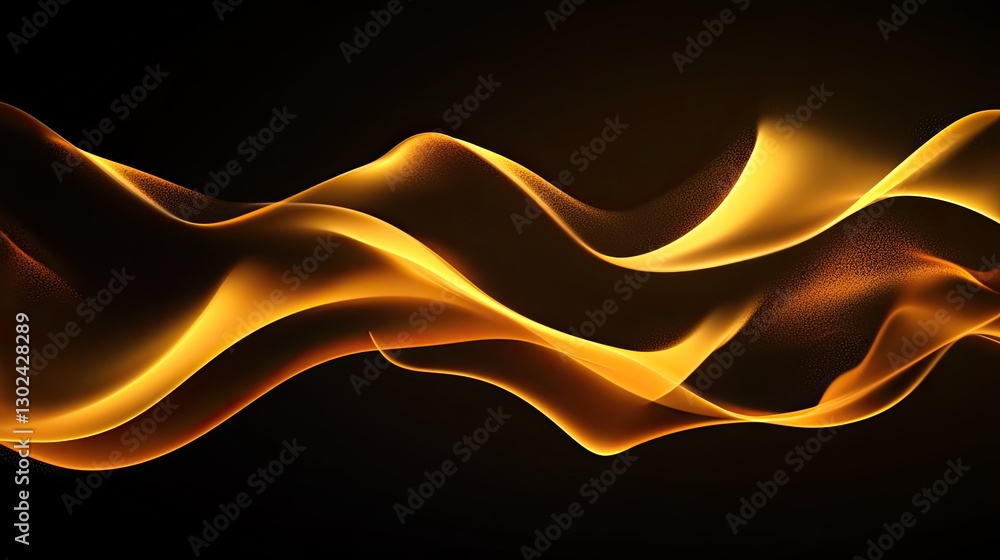 Aufkleber d glowing energy waves, creating a fluid dynamic effect in space, with plenty of room around the edg