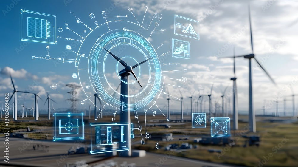 Leinwandbilder an integrated smart grid network that efficiently connects and distributes renewable energy sources 