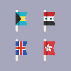National flags of the world, set flat vector icons