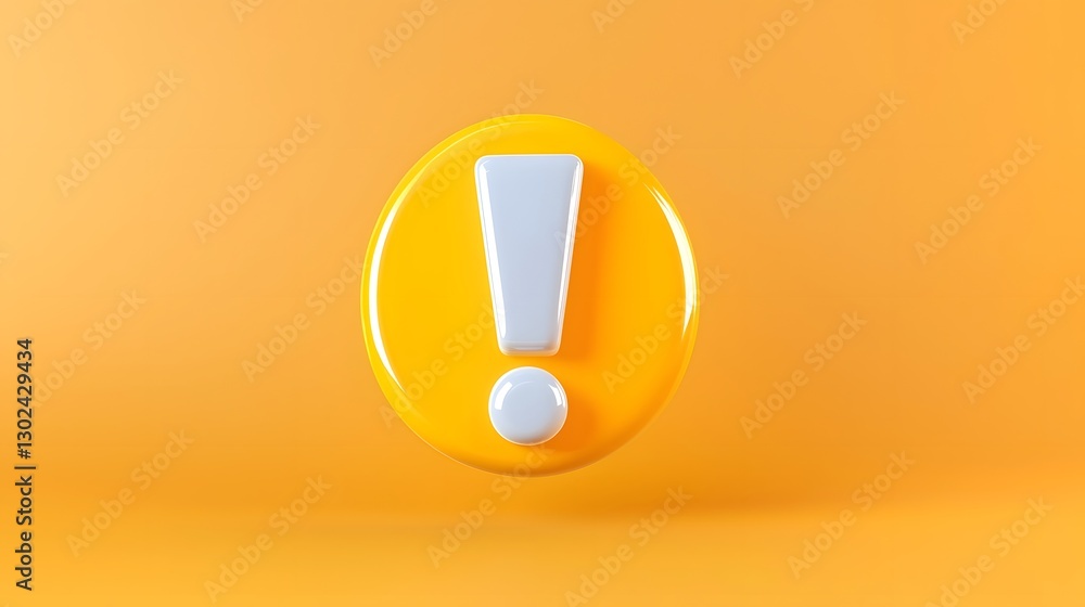 Poster Stylized blue exclamation mark caution symbol floating over a digital hazard background representing security alerts and problem warnings  The image depicts a minimalist