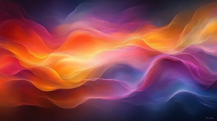 Obraz premium Abstract Colorful Waves, Glowing Energy, Dark Background