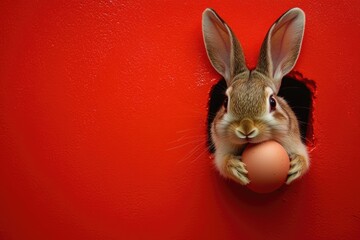 Obraz premium Cute Bunny Egg Hunt