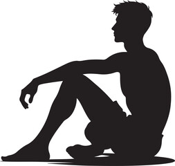 sitting on the ground illustration