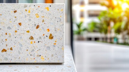 Construction Glass Aggregates Concept, Sustainable Building Facade Using Glass Aggregate for Modern Architectural Design
