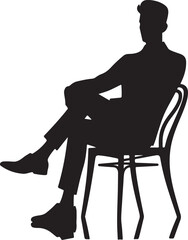 Sitting on a chair legs crossed vector