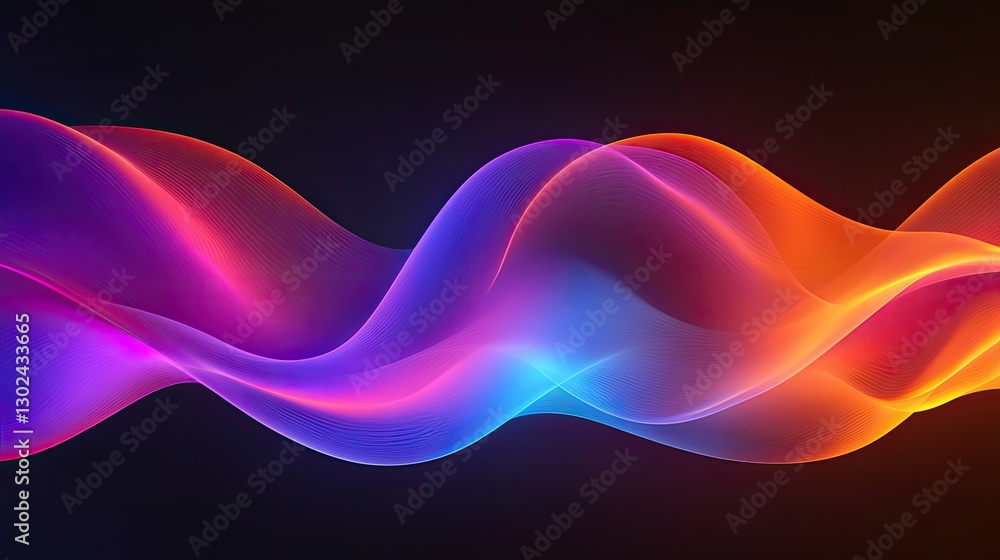 Poster a glowing blur of motion light sweeping across the dark frame, creating an energetic flow of colors 