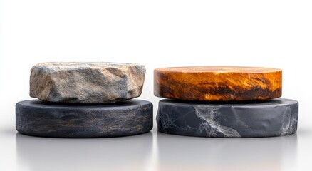 Natural Stone Textures Displayed in Artistic Arrangement for Interior Design and Decoration