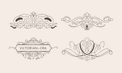 Vector illustration of elegant ornamental flourishes decorative lines , easily editable.