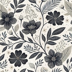 Obraz premium Seamless Floral Design Inspiration Botanical Patterns Artistic Creations Nature Aesthetic Appeal Visual Harmony