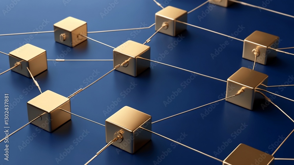 Poster connected golden cubes: a symbolic representation of networks and relationships