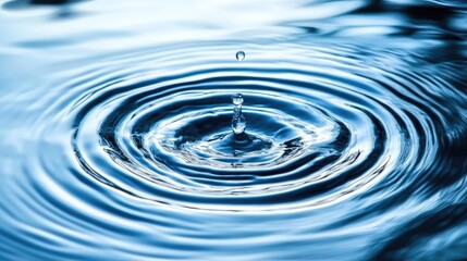 Close-up of water flowing over rocks in a stream, creating smooth, natural ripples and waves with negative space for design.