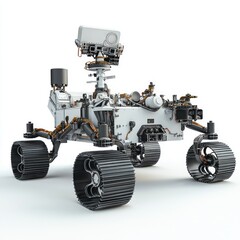 Perseverance Rover isolated on white background.