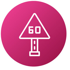 Vector Design 60 Speed Limit Icon Style