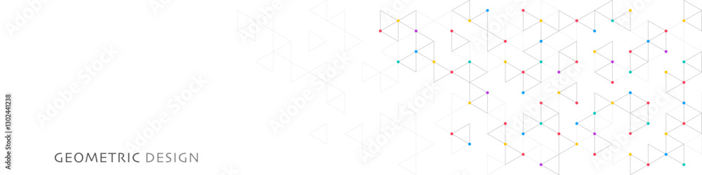 Aufkleber Graphic design element for web page or banner with a geometric pattern of triangle shapes.