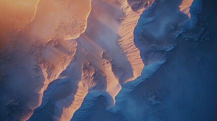 Aerial View of Abstract Textured Landscape with Soft Light Effects
