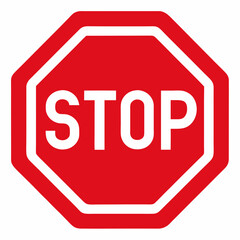stop sign on white background