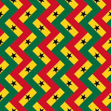 ghana flag zigzag pattern for decoration. vector illustration