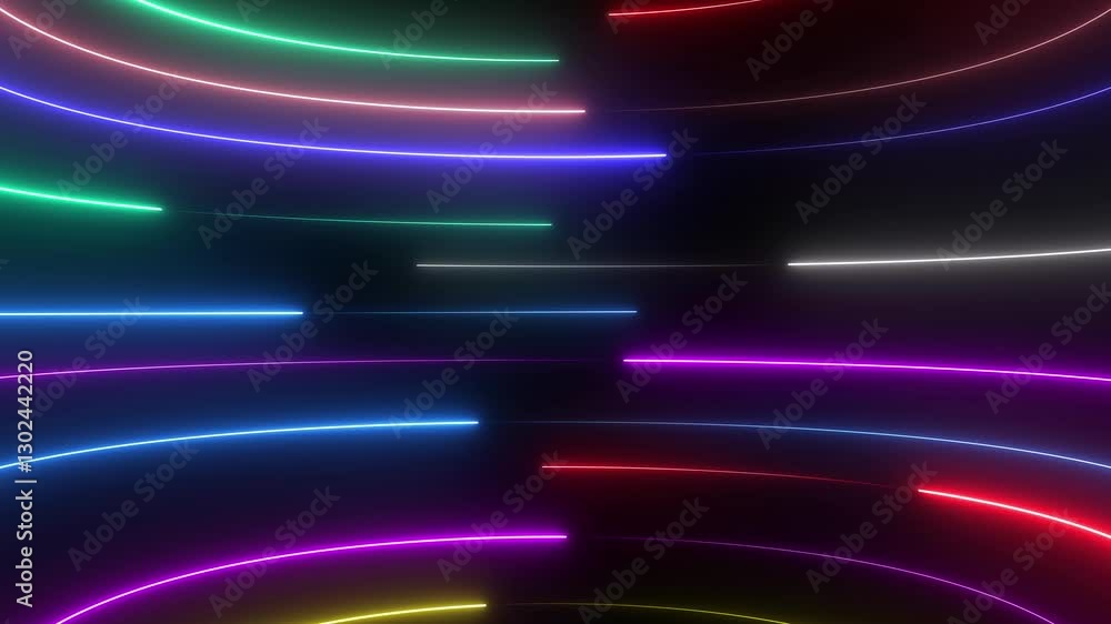 Aufkleber technology news background animation with earth map. glowing neon abstract lights across the screen.