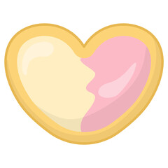 Valentine Day Heart Cookie Illustration Set