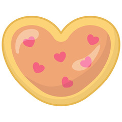 Valentine Day Heart Cookie Illustration Set