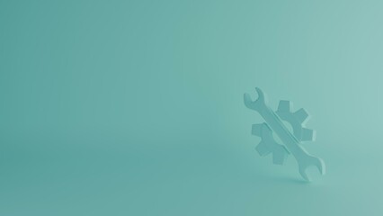 Wrench and gear icon. Wrench and gear on blue background. Wrench vector design and illustration. Presentation background. Repair instruments.