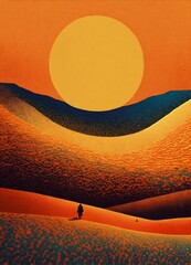 sunset in the desert