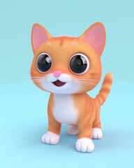 Obraz premium Funny red cat in 3D style 