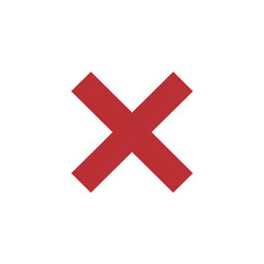 Bold Red 'X' Symbol for Incorrectness or Prohibition Isolated on Transparent Background PNG