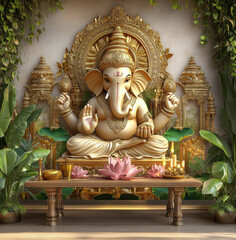 Obraz premium lord ganesha decorative sculpture