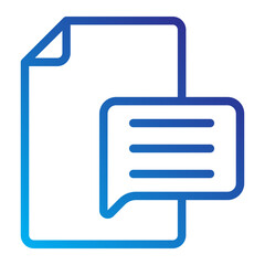 Chat documet copyright line gradient icon