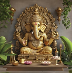 Fototapeta premium lord ganesha decorative sculpture