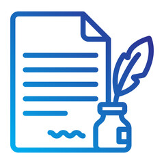 Sign documet copyright line gradient icon