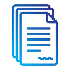 Stack documet copyright line gradient icon