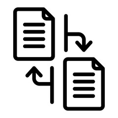 Exchange documet copyright line icon