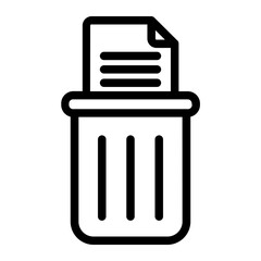 Trash documet copyright line icon