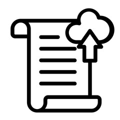 Upload documet copyright line icon