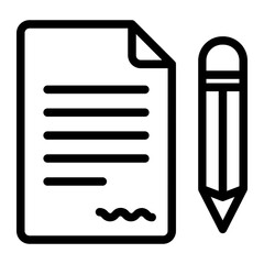 Write documet copyright line icon