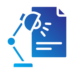 Lamp documet copyright solid gradient icon