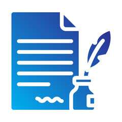 Sign documet copyright solid gradient icon