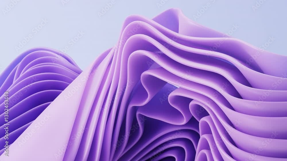 Poster flowing gradient purple curve ribbons background, 3d rendering.