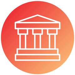 Vector Design Greek Temple Icon Style