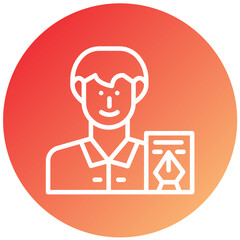 Vector Design Author Male Icon Style