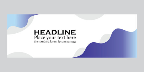 Liquid abstract background. Blue fluid vector banner template for social media, web sites. Wavy shapes