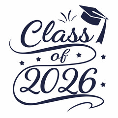 Class of 2026 Stylish Font Logo for Invitations
