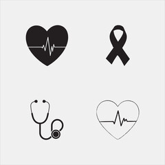 Fototapeta premium Heart Icons Set for Design 