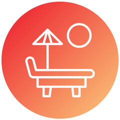 Vector Design Sun Bed Icon Style