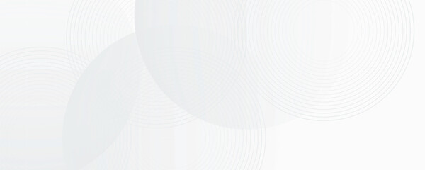 White geometric abstract background overlap layer on bright space with lines effect decoration. Modern graphic design element circles style concept for banner, modern vector arts