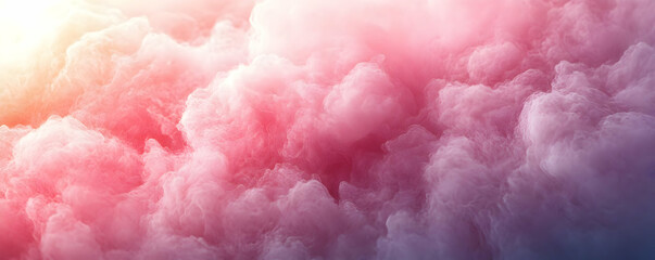 Fototapeta premium Pink cloudscape, sunlit sky, dreamy background