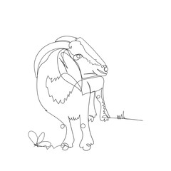 sheep, ram, livestock one line art. Continuous line drawing of farm, nature, agriculture, farm animals, rural life, ranch